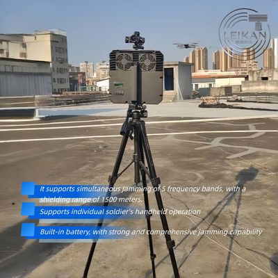 1500m handheld portable anti drone system signal interference drive away and return function